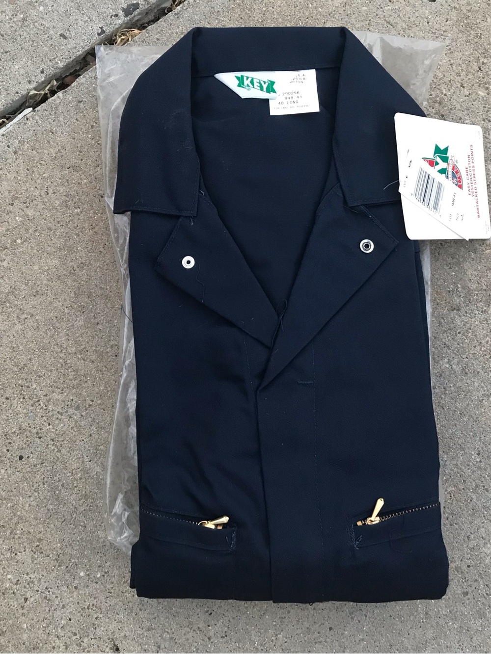 NWT Men's Key Deluxe Unlined Long Sleeve Coveralls, LS / Navy,